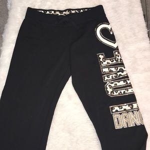 Justice black sweat pants.
